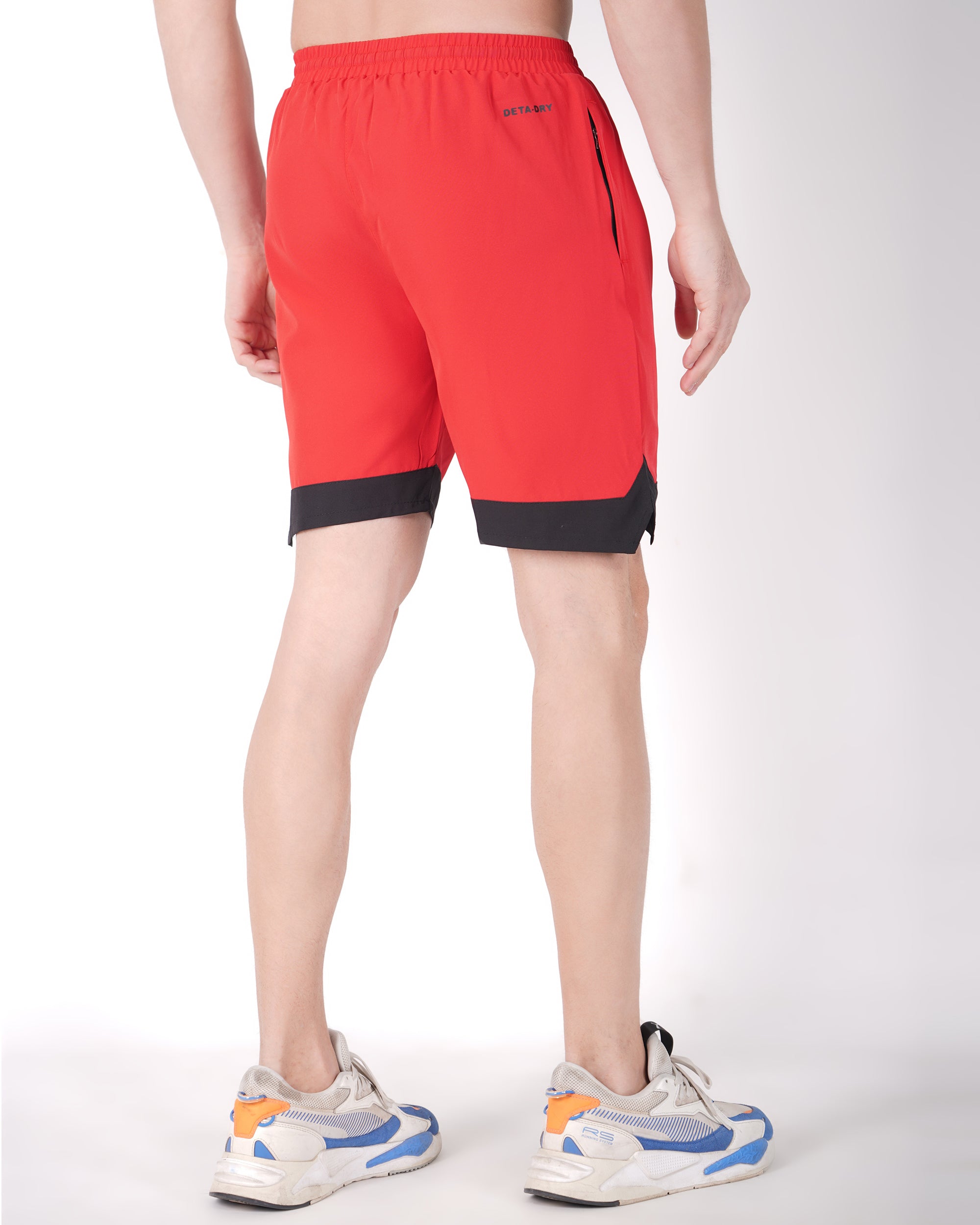 Deta-Dry Men's Active Bottom Stripe Shorts Red