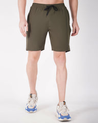 Deta-Dry Men's Active Camouflage Print Shorts Olive Green